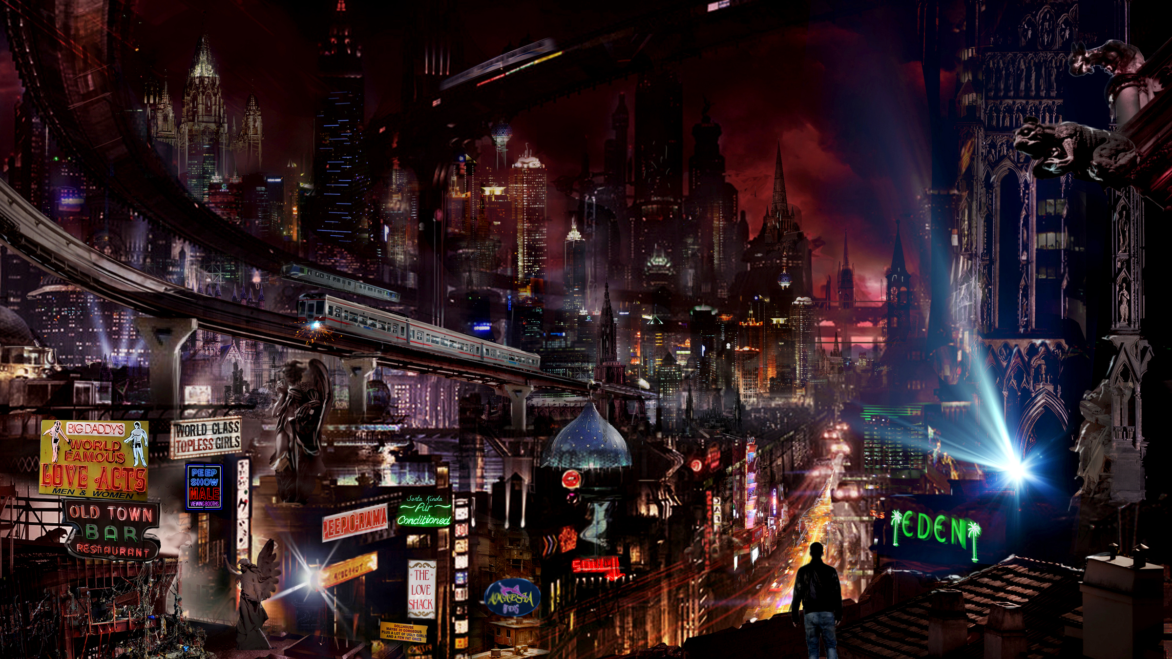 Street level view of Hell.