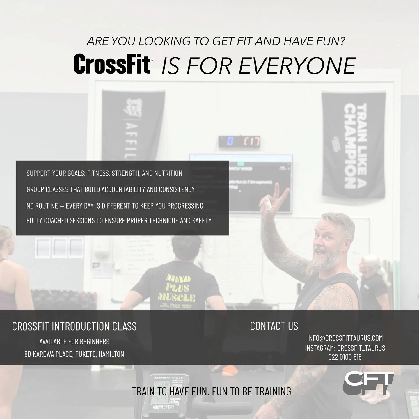 CrossFit is for anybody and everybody.

We run beginner classes all the time, just reach out and we&rsquo;ll get you started. 

Limited spaces available! 

#makeachange