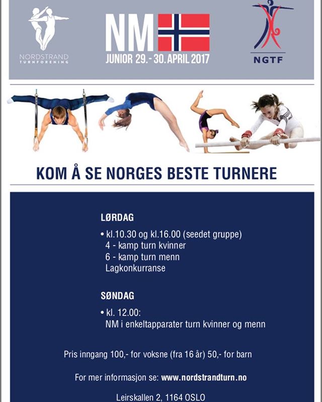 NM i turn🇳🇴 Denne helgen! Kom og se! 👏🏻 #nordstrandturn #nm #turn #junior #gymogturn #leirskallenturnhall #ngtf @gymogturn