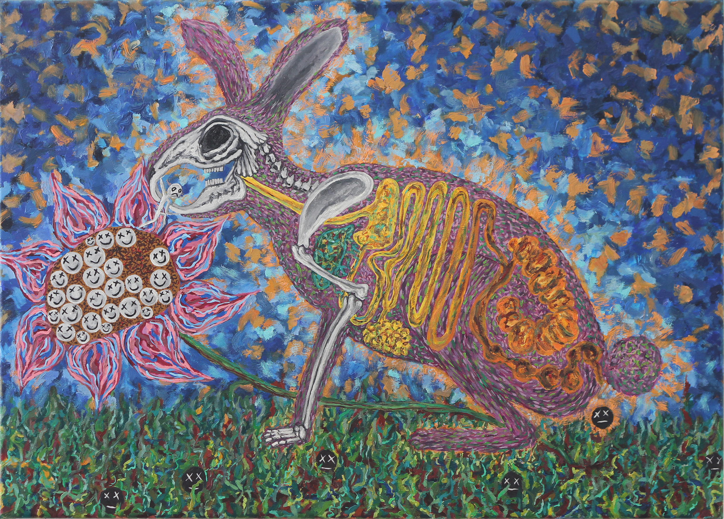 Rabbit Eats Being 2, painting by Yagama