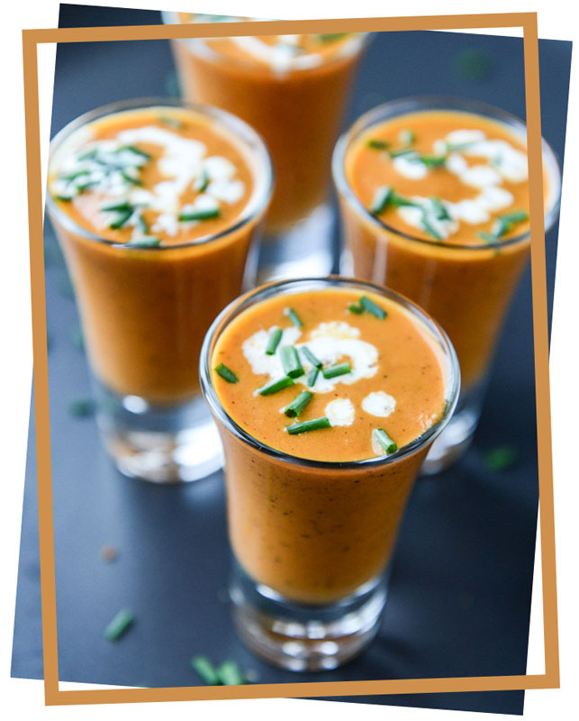 nutritious roasted tomato soup shots
