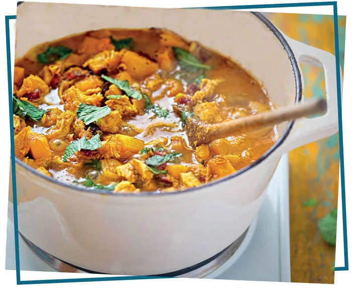 healthy chicken and squash tagine
