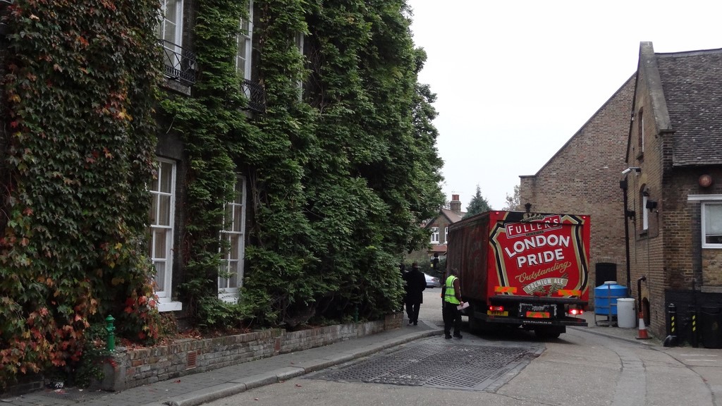 Fuller's Brewery, which sports the oldest (largest?) wisteria vine in Britain.