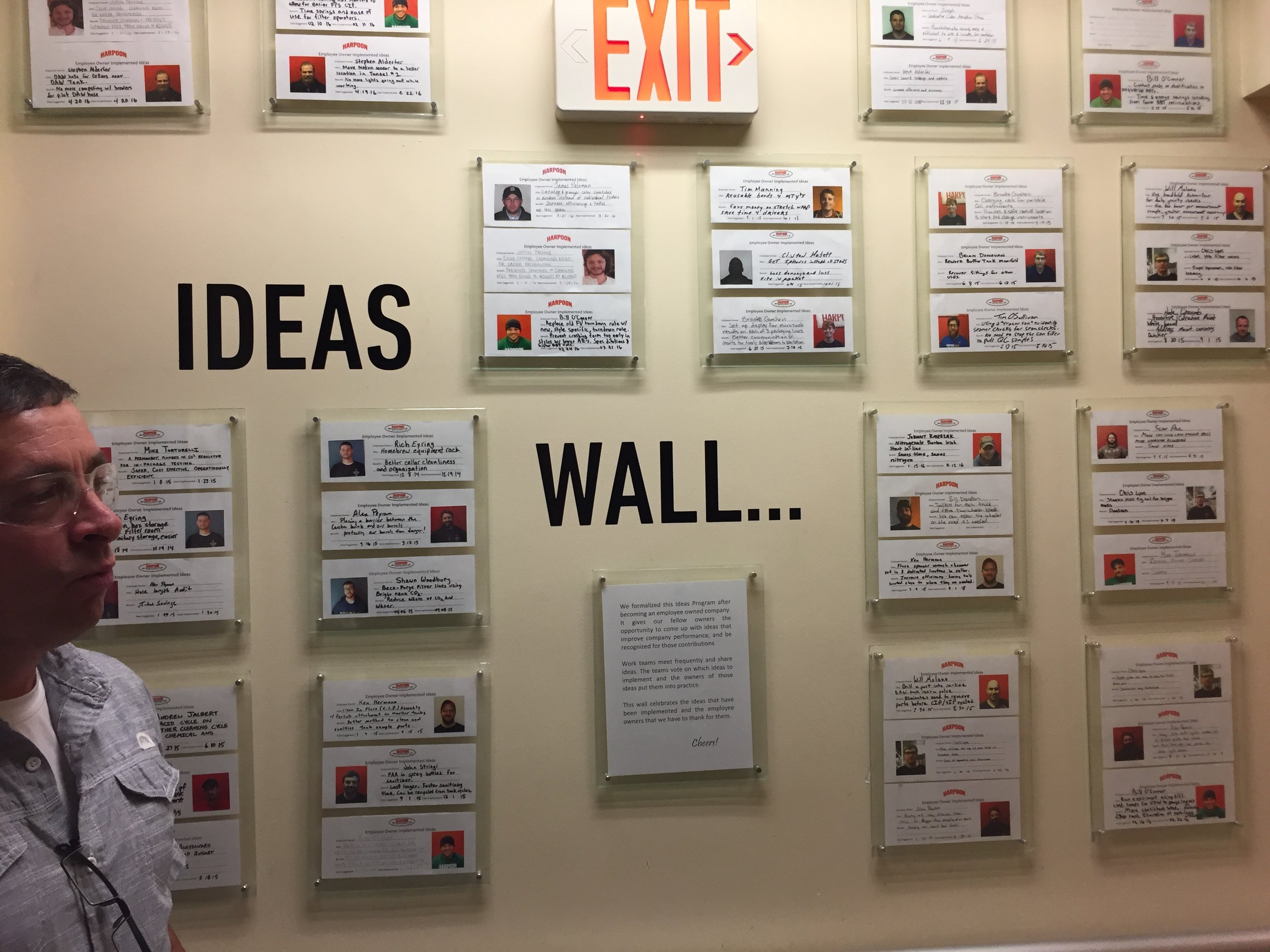 Employee idea wall.