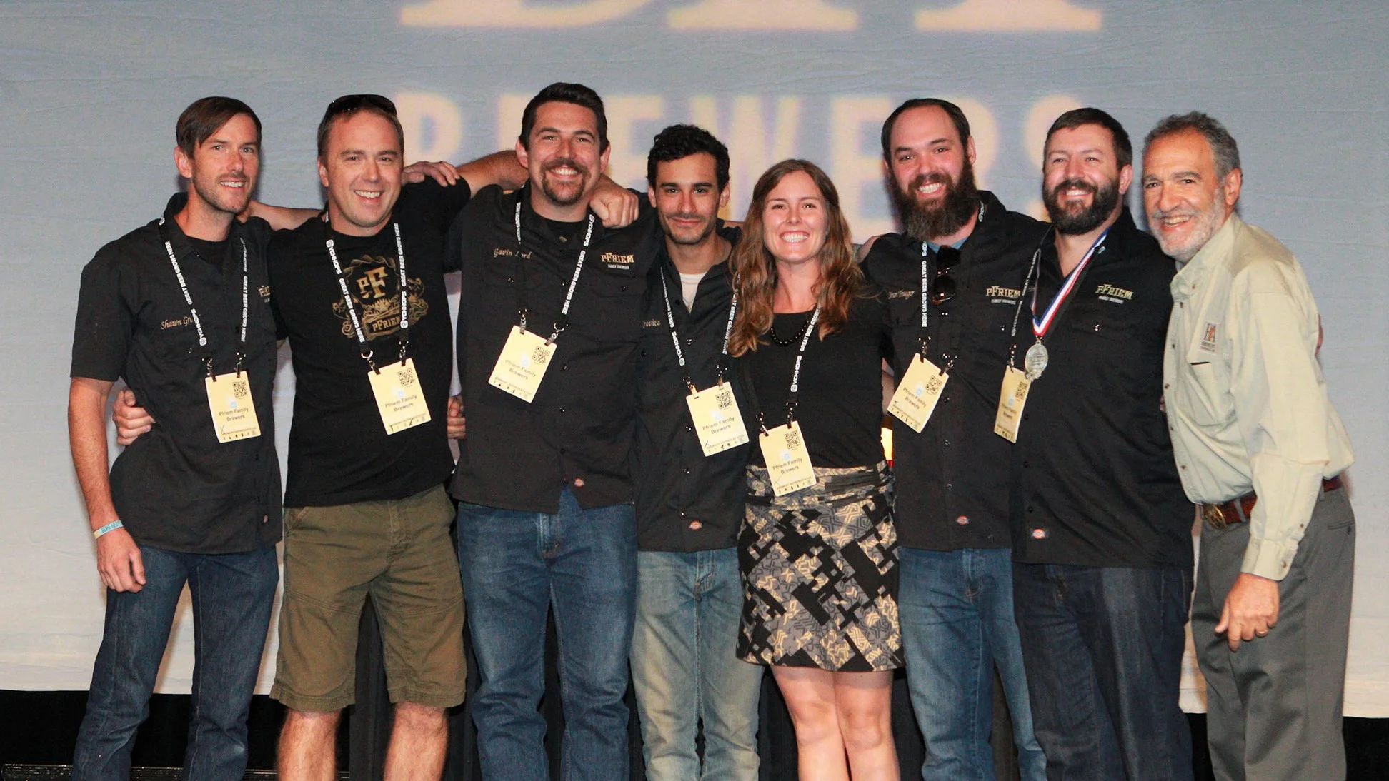 The team from pFriem in 2015; Josh is next to Charlie Papazian (second from right). Source: pFriem Family Brewers