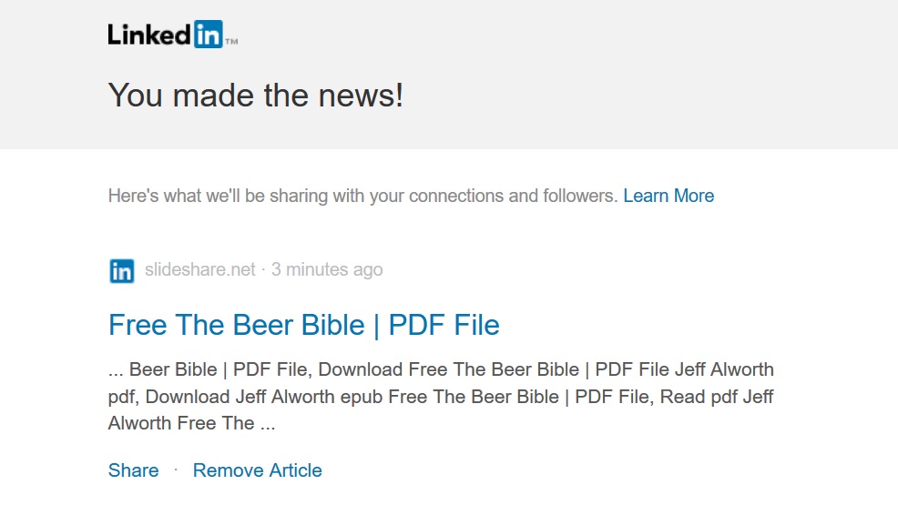 LinkedIn Is Promoting an Illegal Pirate Copy of My Book