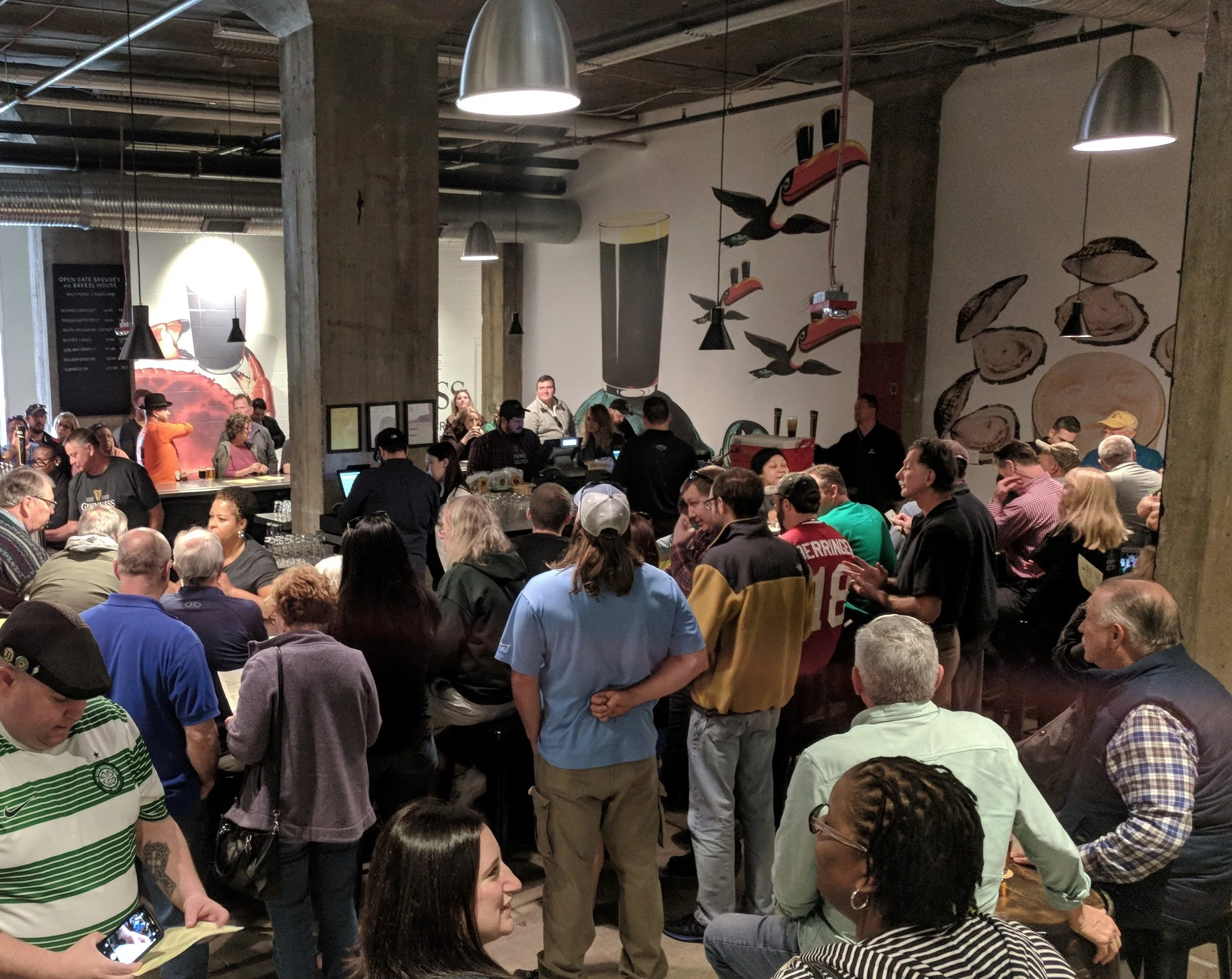 The small temporary taproom on site gives a sense of the Guinness aesthetic.