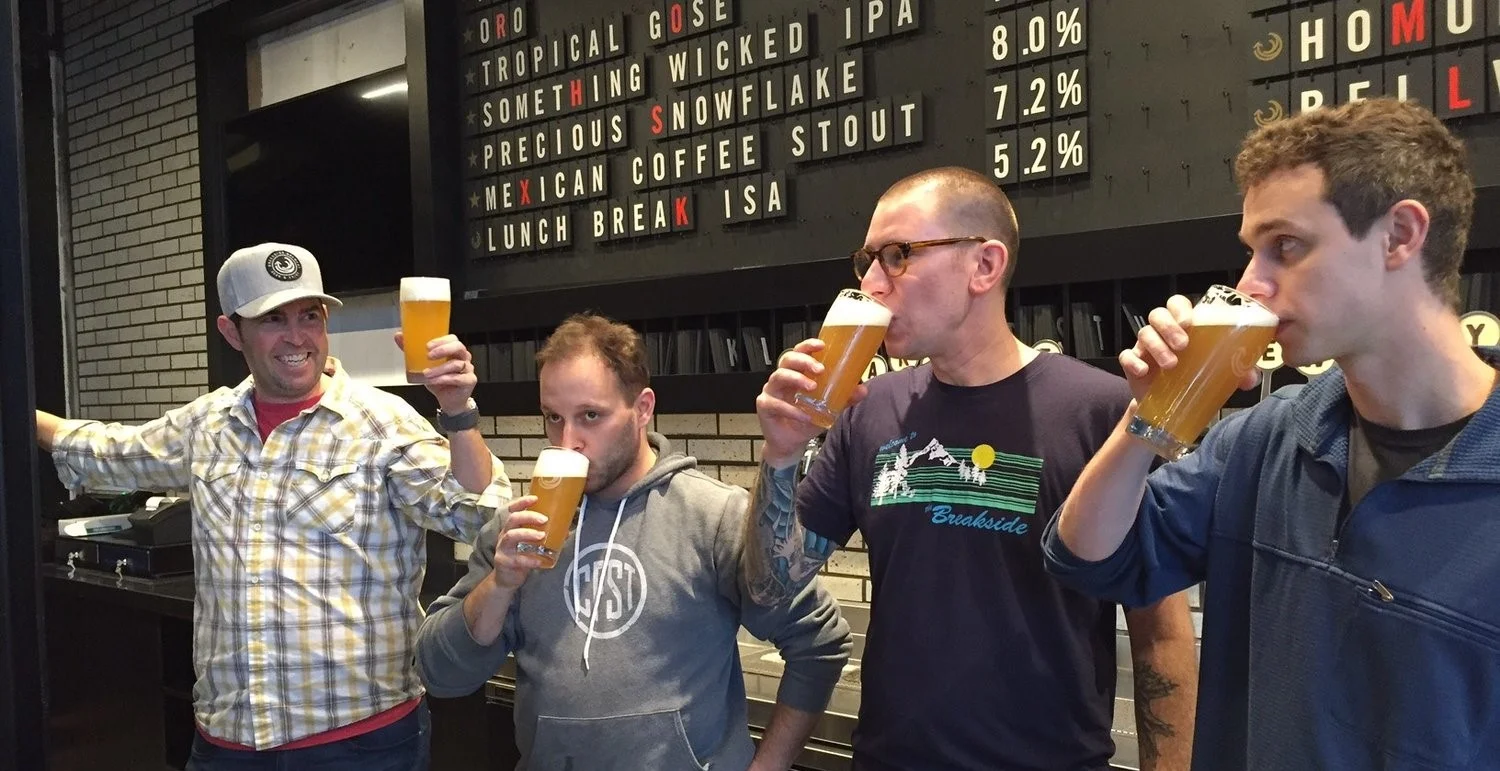 At the Slabtown location opening. R-L: Scott Lawrence, Ben Edmunds, Jacob Leonard, Will Jaquiss