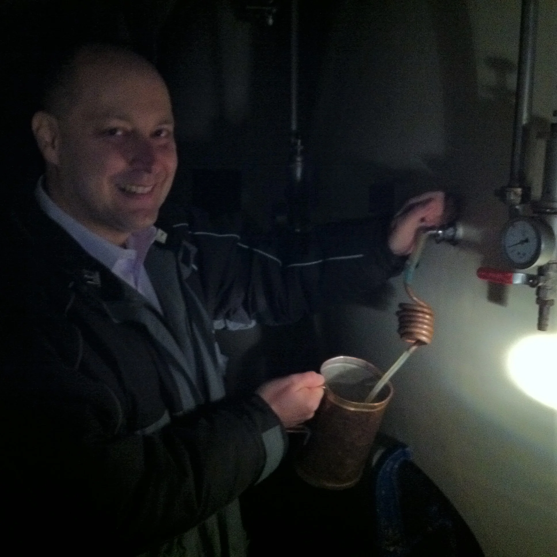 Budvar’s Adam Brož, in a dark cellar.