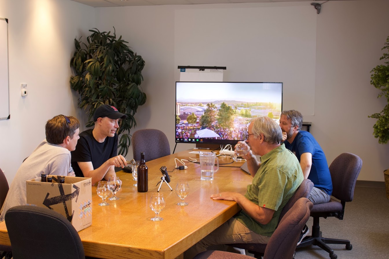 A live shot of the Crux podcast.