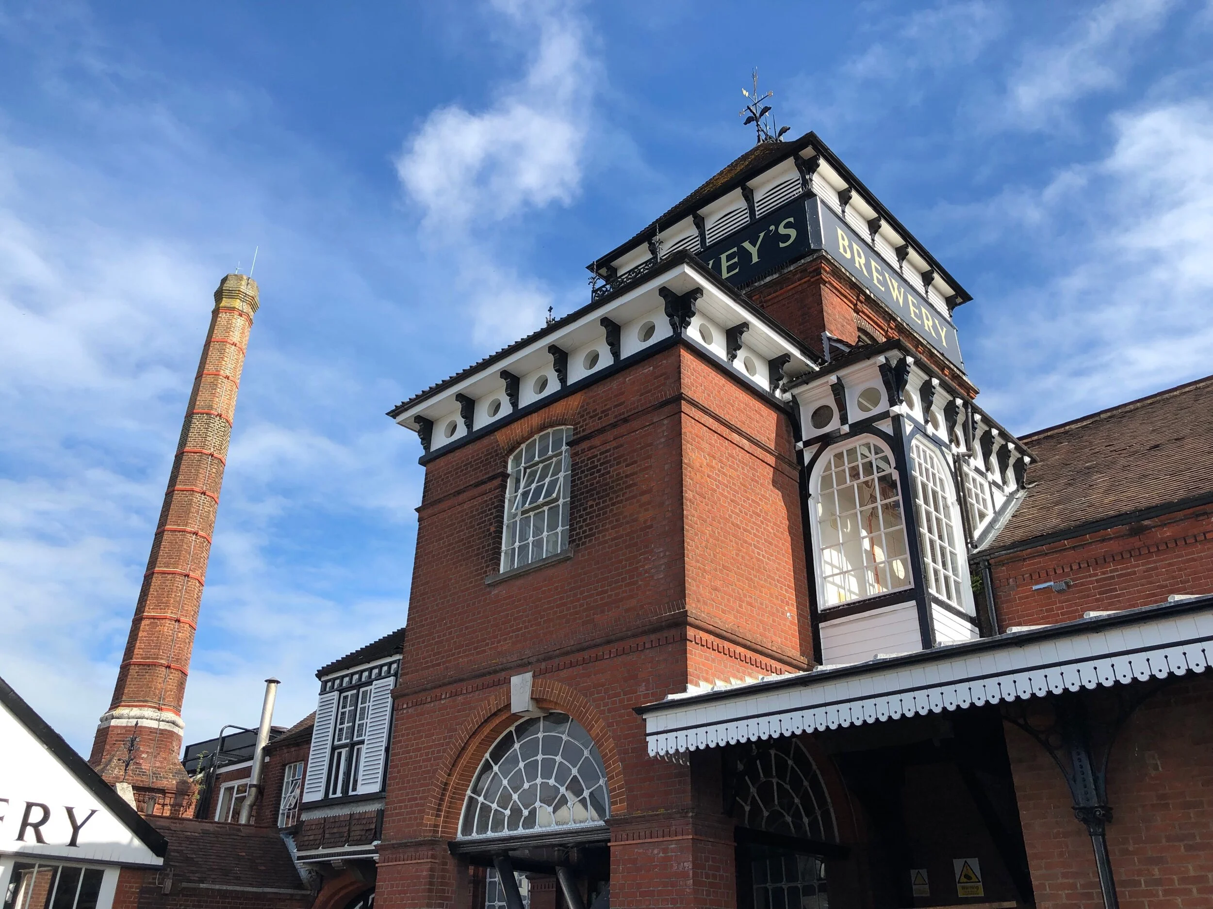 The little windowed alcove at right is a shaft where the malt is delivered by bag.