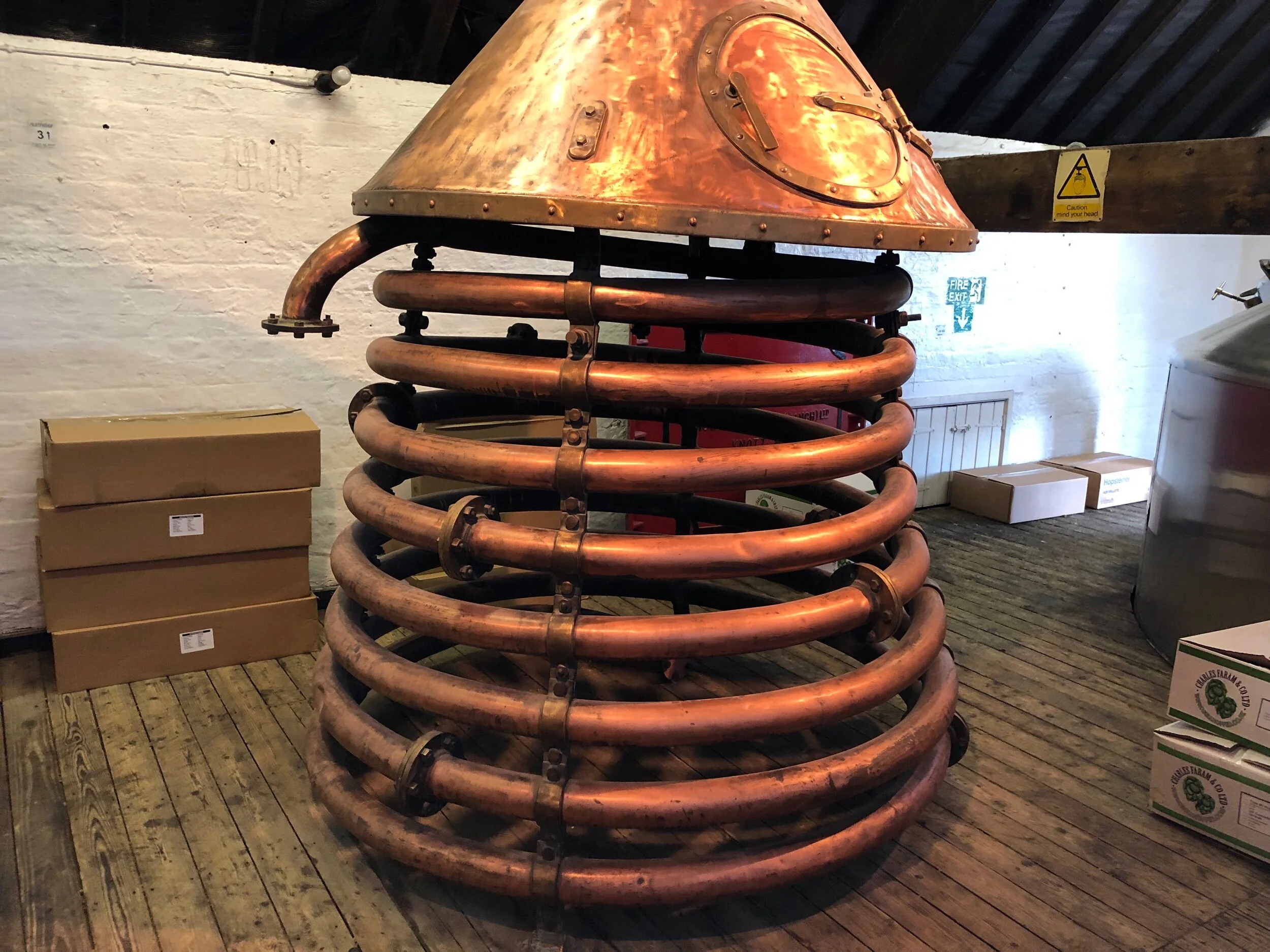 Steam coils salvaged from the old kettle (by, I think, Paul Wood).