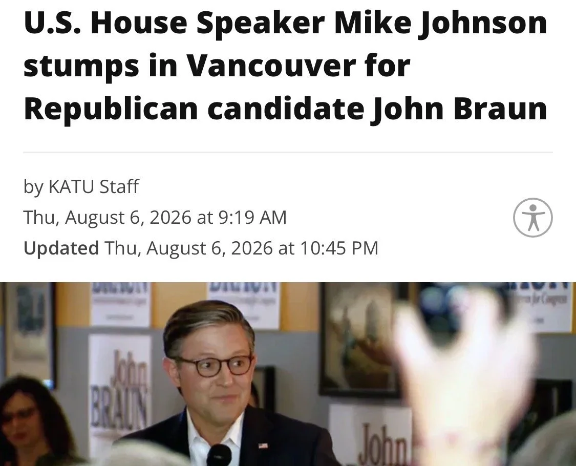 Speaker of the House Mike Johnson Stumps for Braun at Trap Door Brewing