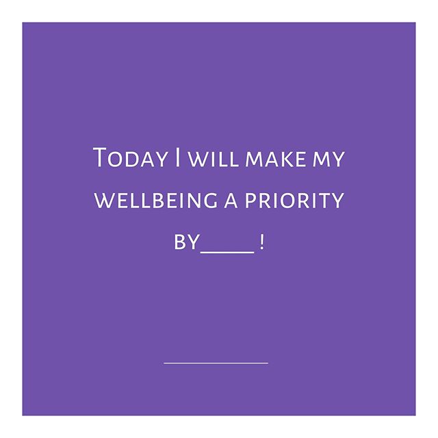 It's #Wellbeing #Wednesday. How will you take care of yourself today?