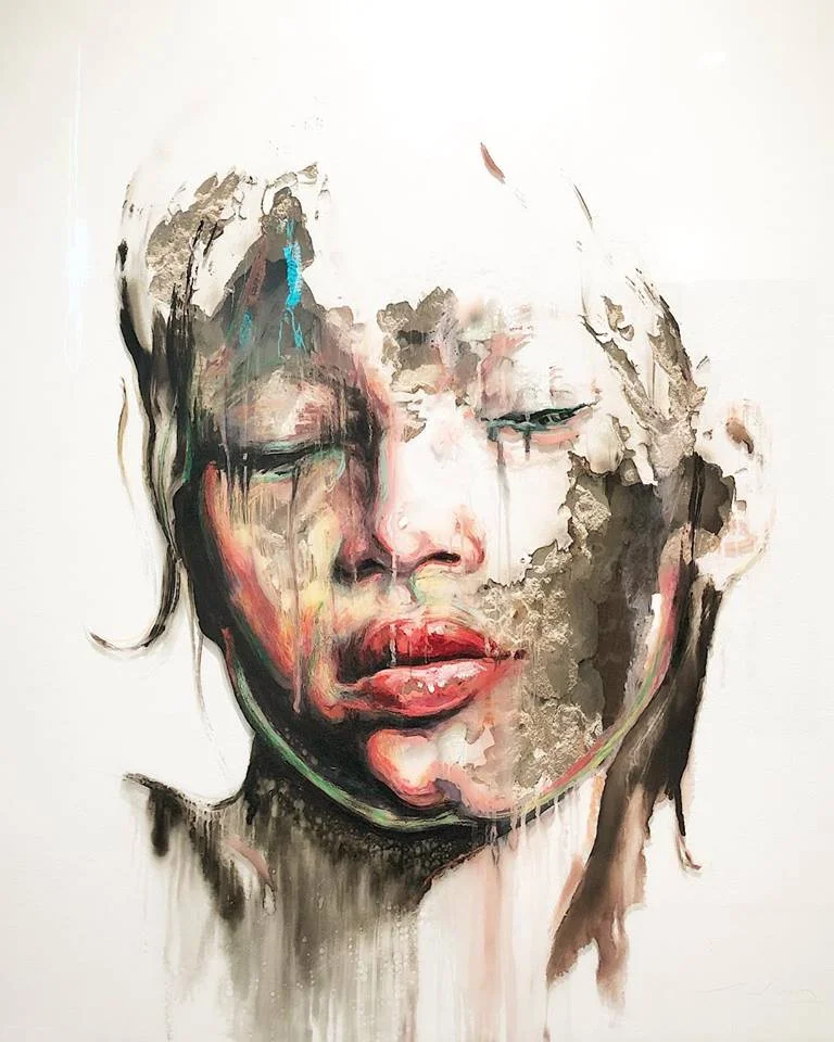 Title : Wounds LXXI 106 x 122 x 10 cm Mixed media on clear vinyl and drywall