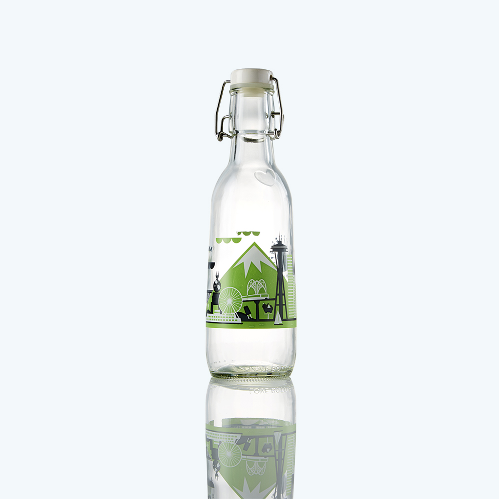 Made in USA - Love Seattle — Love Bottle - Beautiful Reusable Glass Water  Bottles