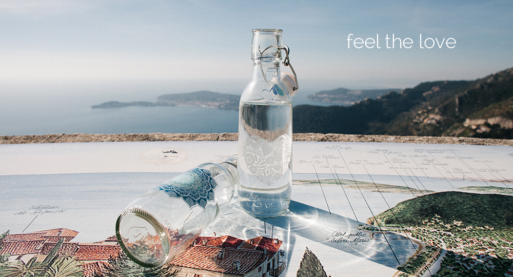 16oz Infinite Love & Gratitude Reusable Glass Water Bottle with Swing Top Lid 