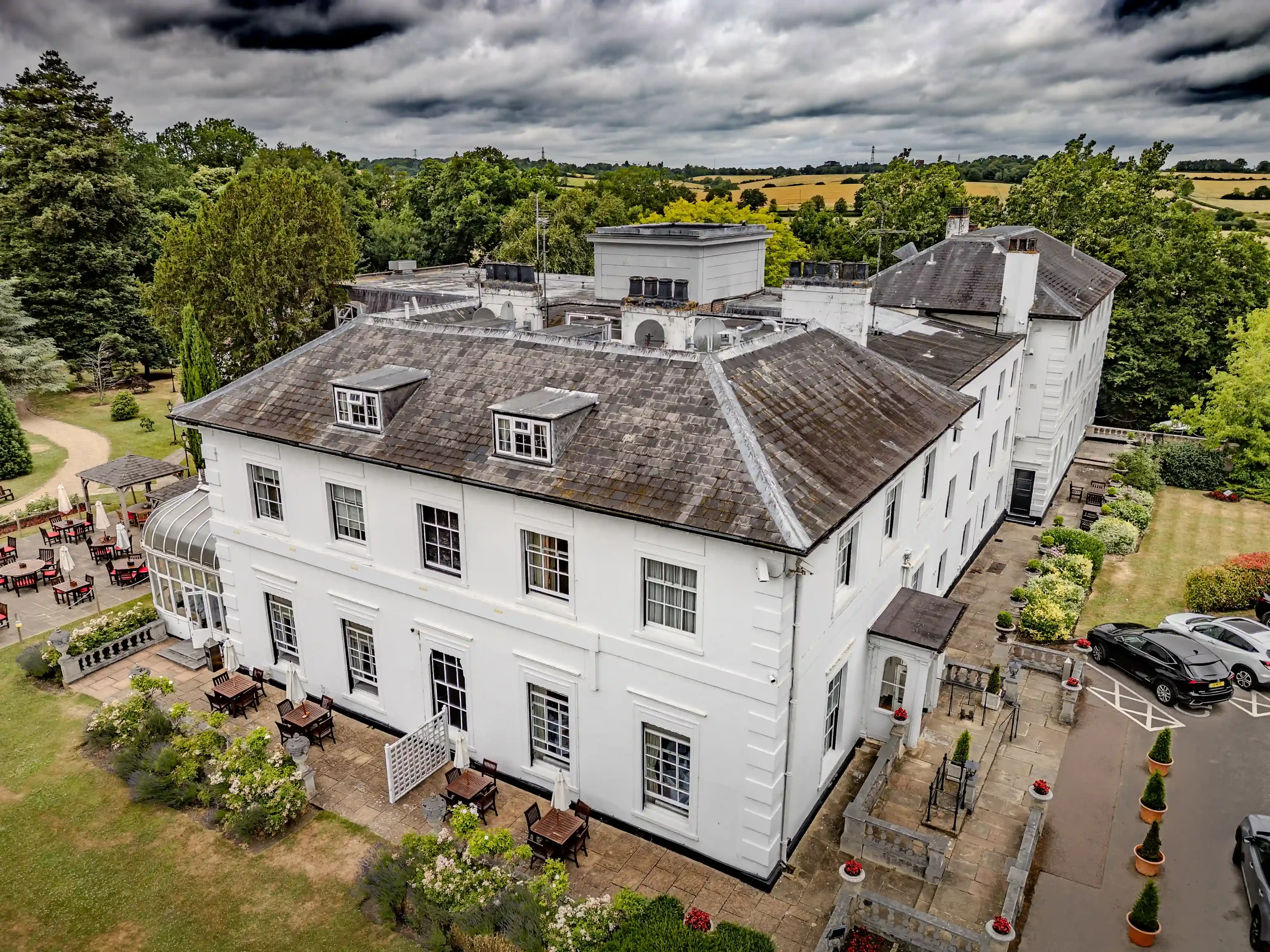 Aerial view of your venue, taken from a drone