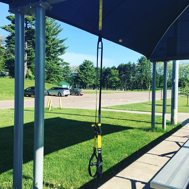 Gym for the day. Sneaking in a little TRX on a holiday weekend!  What&rsquo;s your holiday weekend workout strategy?
#trx #personaltrainer #workout