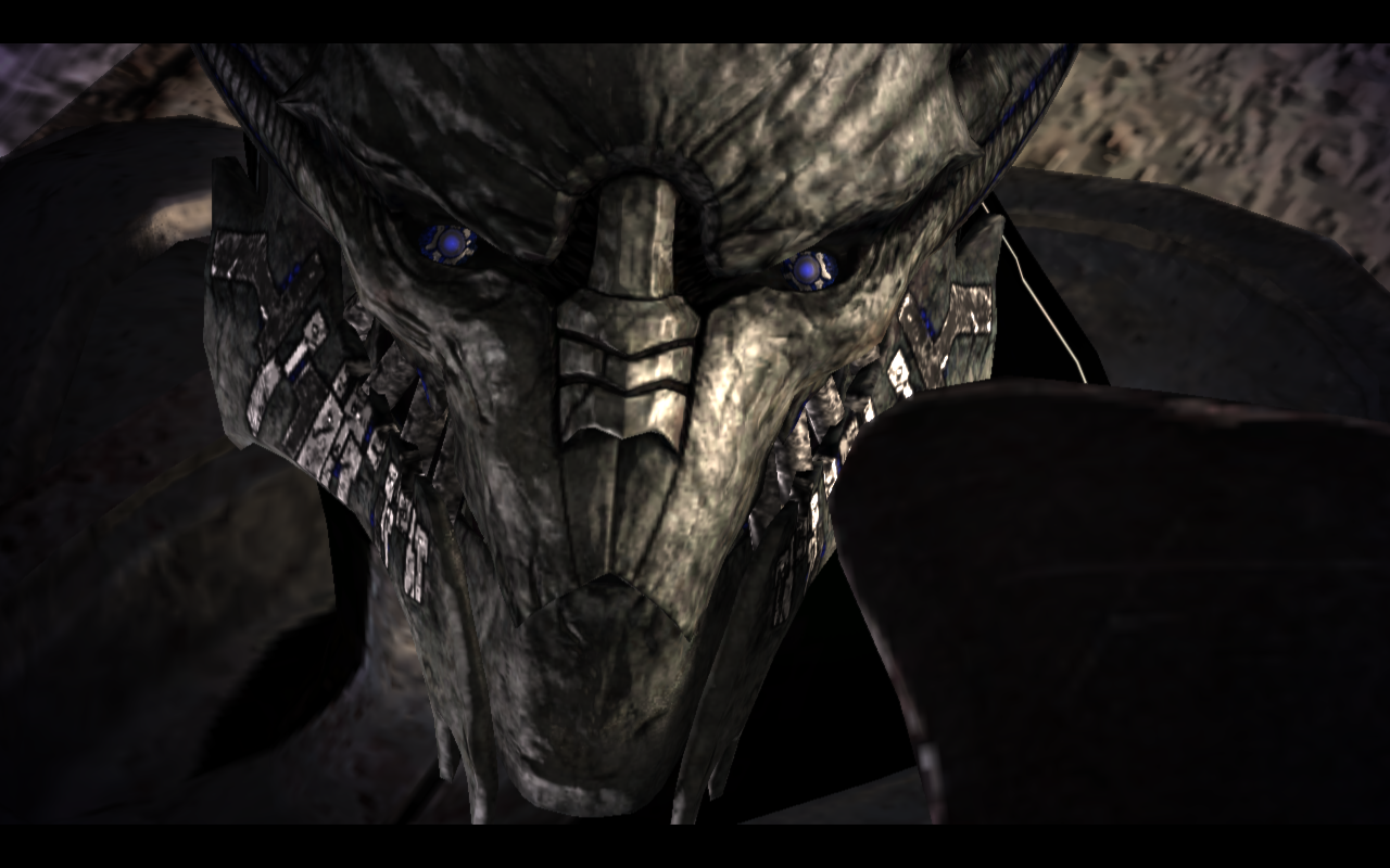 Shepard is going to wipe that smile off your face... at least I think that's a smile.