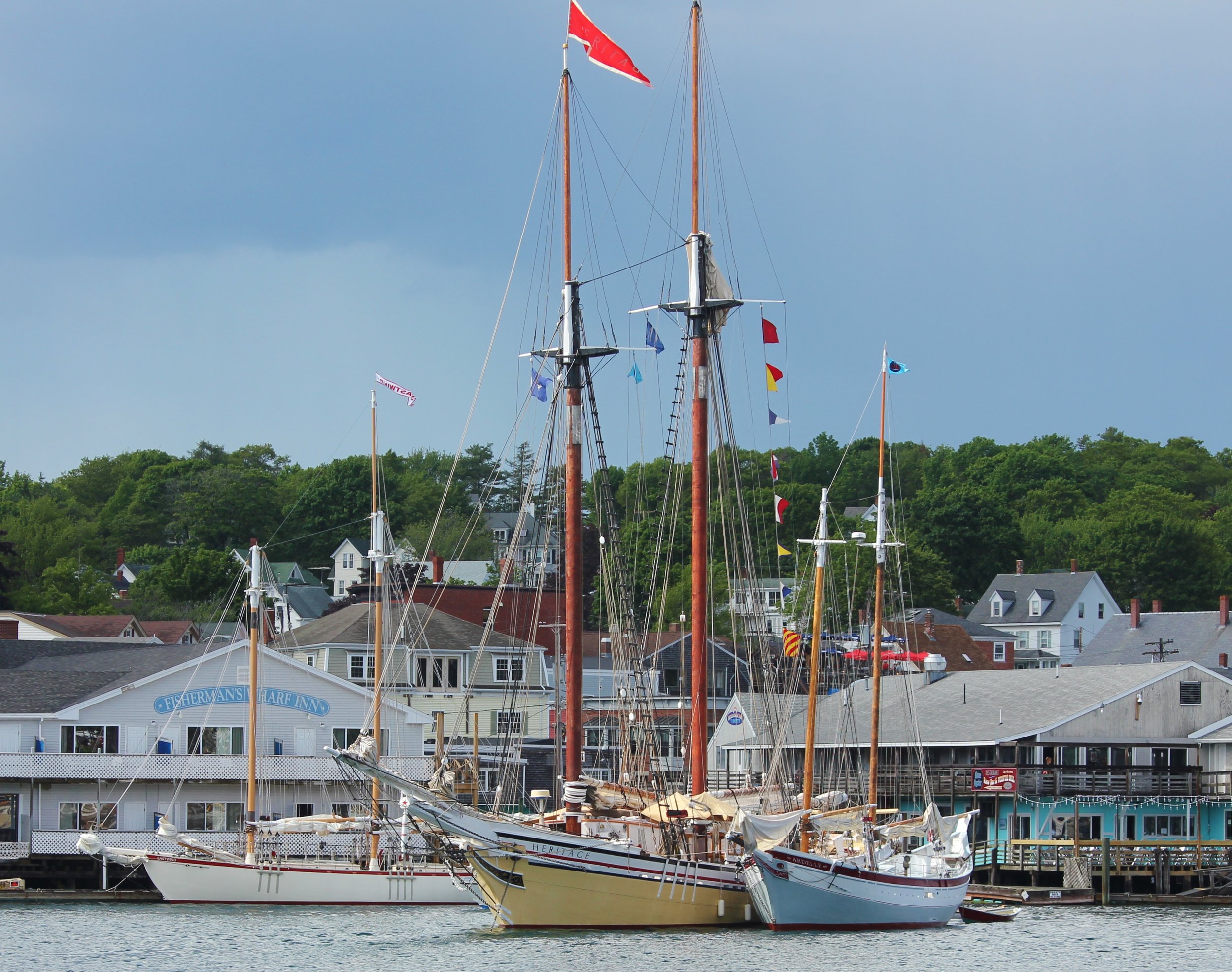 Schooners Eastwind, Heritage, and Ardelle Waiting for Fireworks