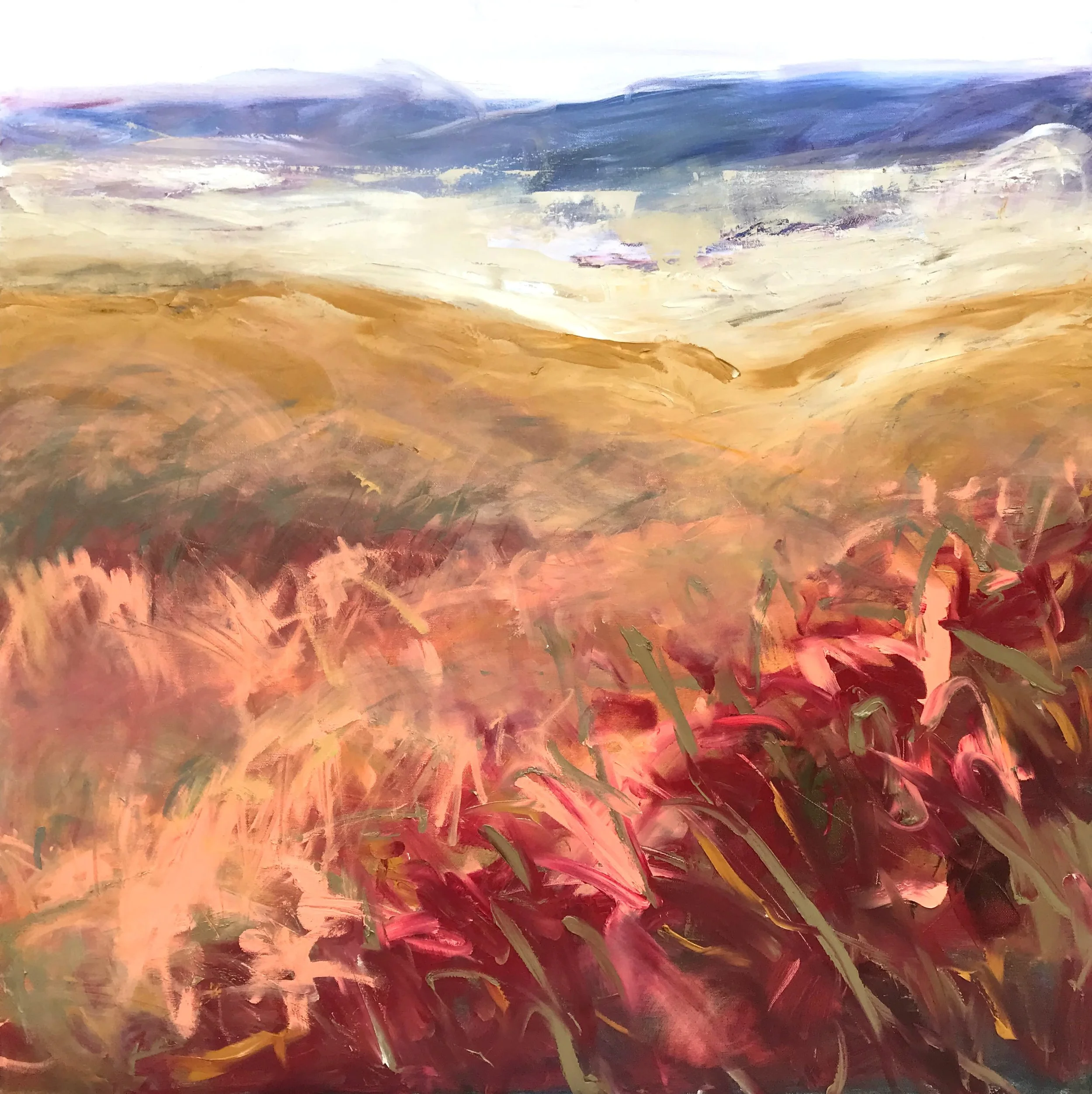 Fog Soars by Sally Veach, Oil on Canvas, 36” X 36”, regularly $3000, SALE $2100