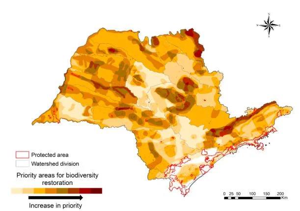 Figure S4.2. BIOTA/FAPESP map of priority areas for biodiversity restoration in the State of São Paulo, Brazil (from Rodrigues et al. 2008)