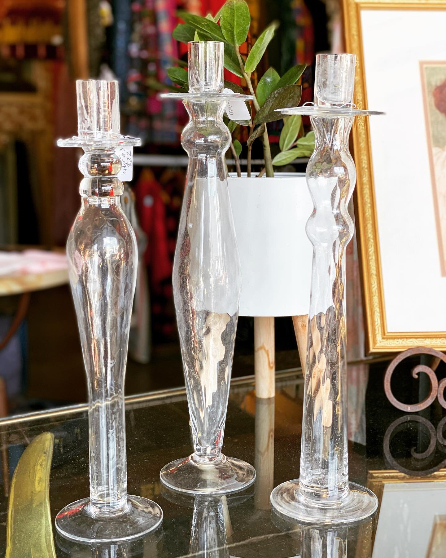 I love these hollow glass candlestick holders- $22 each or the set for $60
&bull;
SHIPPING $8