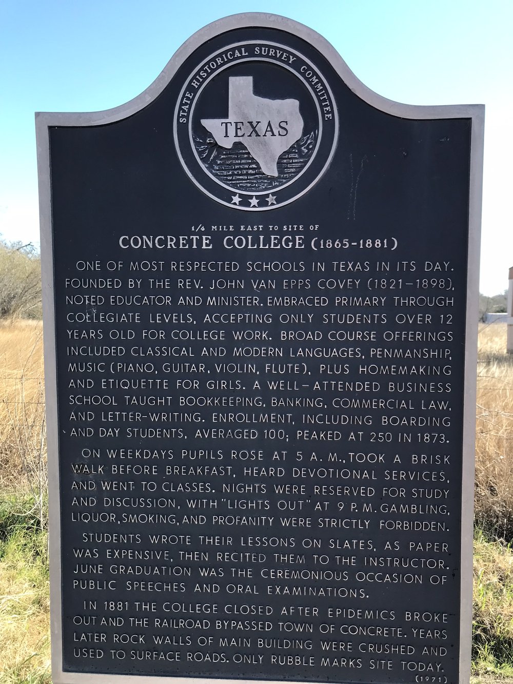 Concrete College (1865-1881)