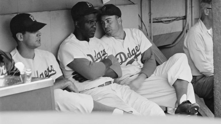 Jackie Robinson w/ Dodgers teammates, 1953. Museum of the City of New York