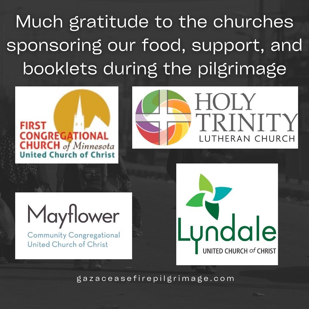 As we prepare to walk, a huge thank-you to church sponsors who are helping with food, support vehicles, booklet printing, and more. 

@htlcmpls 
Mayflower Congregational United Church of Christ
@firstchurchmn 
Lyndale Congregational United Church of 