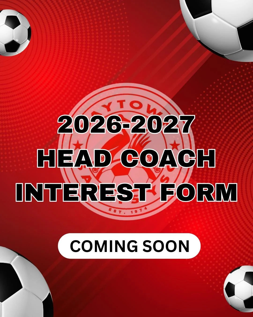 ⚽️ Calling Future Baytown Saints Head Coaches! ⚽️

Interested in volunteering your time and leading a Baytown Saints YSC team? Be on the lookout for the 2026&ndash;2027 Head Coach Interest Form coming soon!

Step up, make an impact, and help develop 