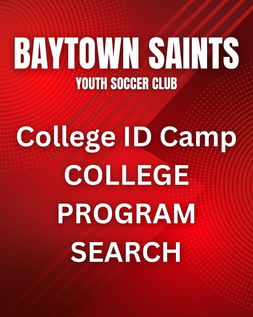 🚨 Calling All College Programs! 🚨

Our College ID Camp Manager is already hard at work planning the next Baytown Saints College ID Camp, and we want YOU to be part of it!

We understand that player search and exposure are critical components of the