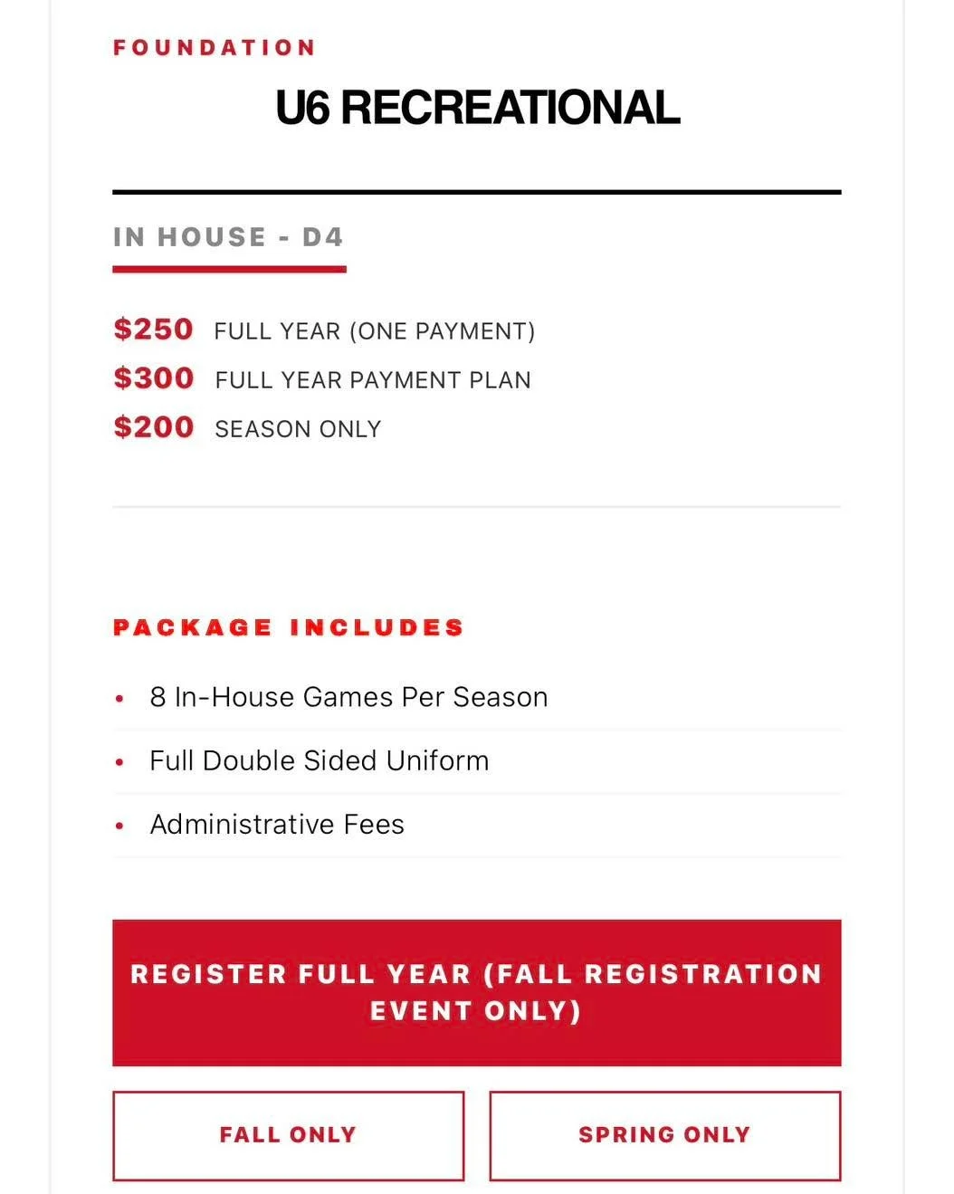 Baytown Saints Youth Soccer Club is officially launching registration on April 15, 2026.

Here is your 2026 fall registration event snapshot:

**No monthly fees, just transparency.**

You can choose from the following options:
 **2026-2027 Full Year 