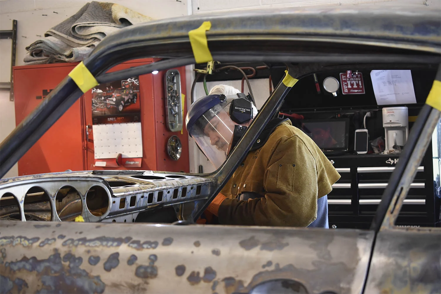 Bruce, Porsche fabricator and upholstery specialist at Vintage Sportscar resotations in Southern Oregon.