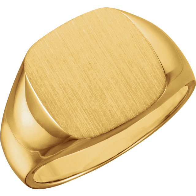 Cushion-shape Signet Ring