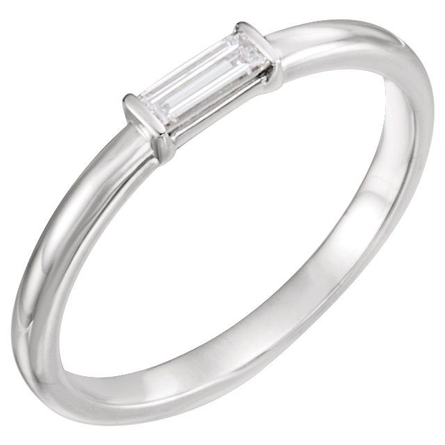 Baguette-Cut Stackable Ring