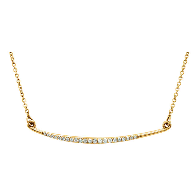 Diamond Accented Curved Bar Necklace
