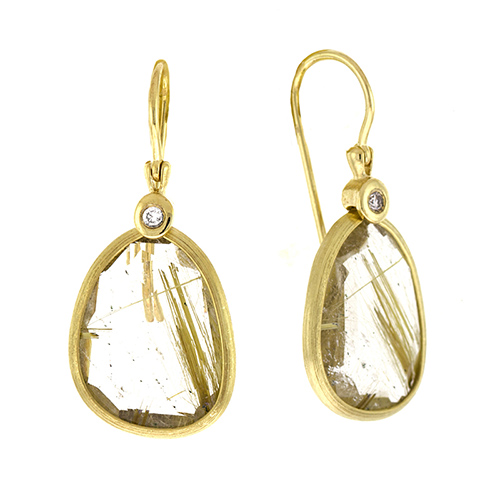 Rutilated Quartz Drop Earrings 