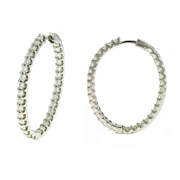 Diamond Inside-Out Hoop Earrings