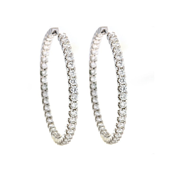 Diamond Inside-Out Hoop Earrings