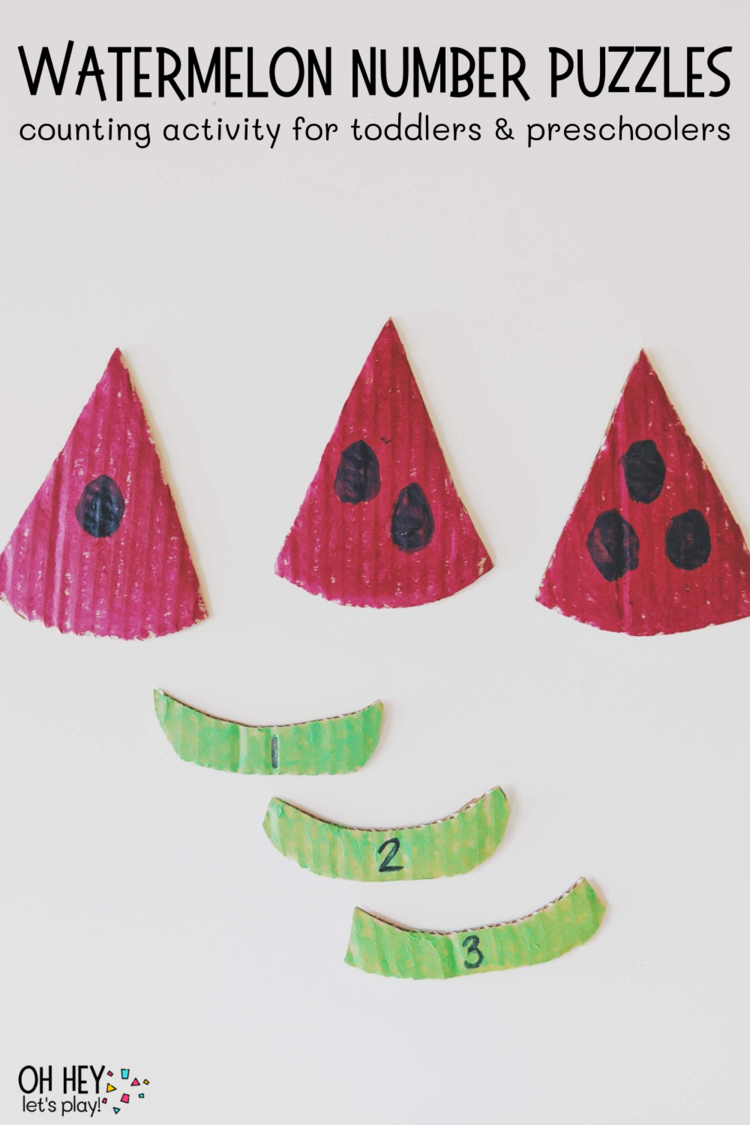 Watermelon Number Puzzles Watermelon Activities for Toddlers and Preschoolers - Oh Hey Let's Play www.ohheyletsplay.com.jpg