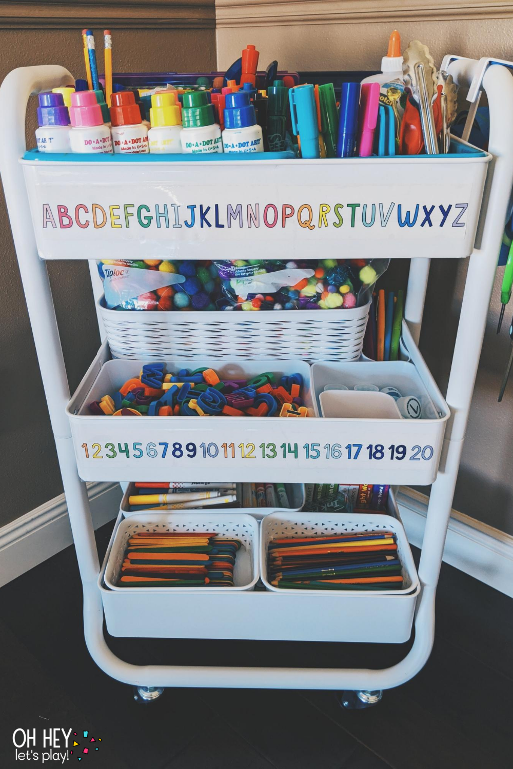 Art Cart: Organizing Kids' Art and Activity Supplies — Oh Hey Let's Play