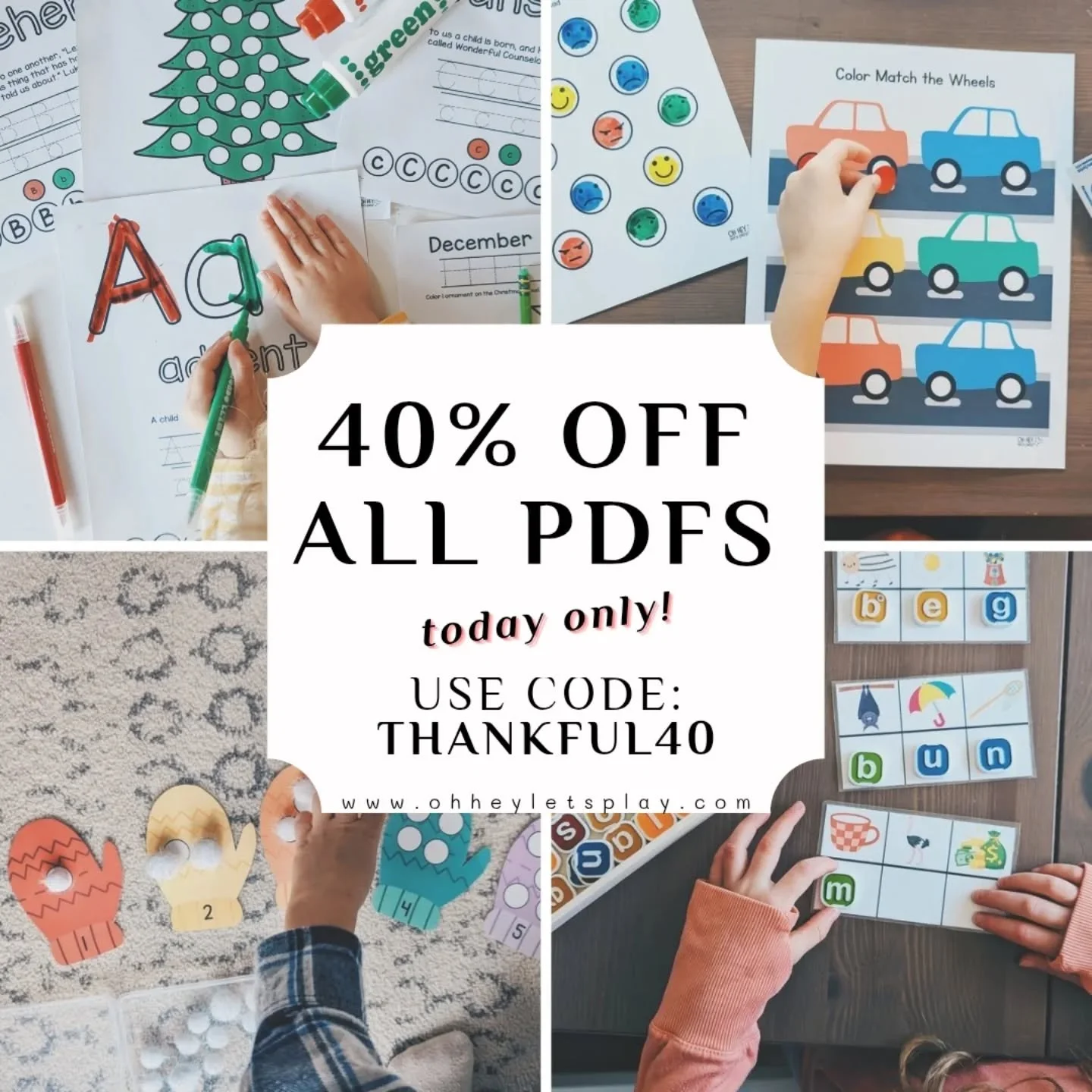 BIG NEWS: The first deal for my biggest sale of the entire YEAR is live!🎉
&bull;
All PDFs in my shop are 40% off TODAY ONLY! If you&rsquo;ve been waiting to grab any digital resources from my shop&hellip; today👏🏼is👏🏼the👏🏼day.👏🏼
&bull;
Use co