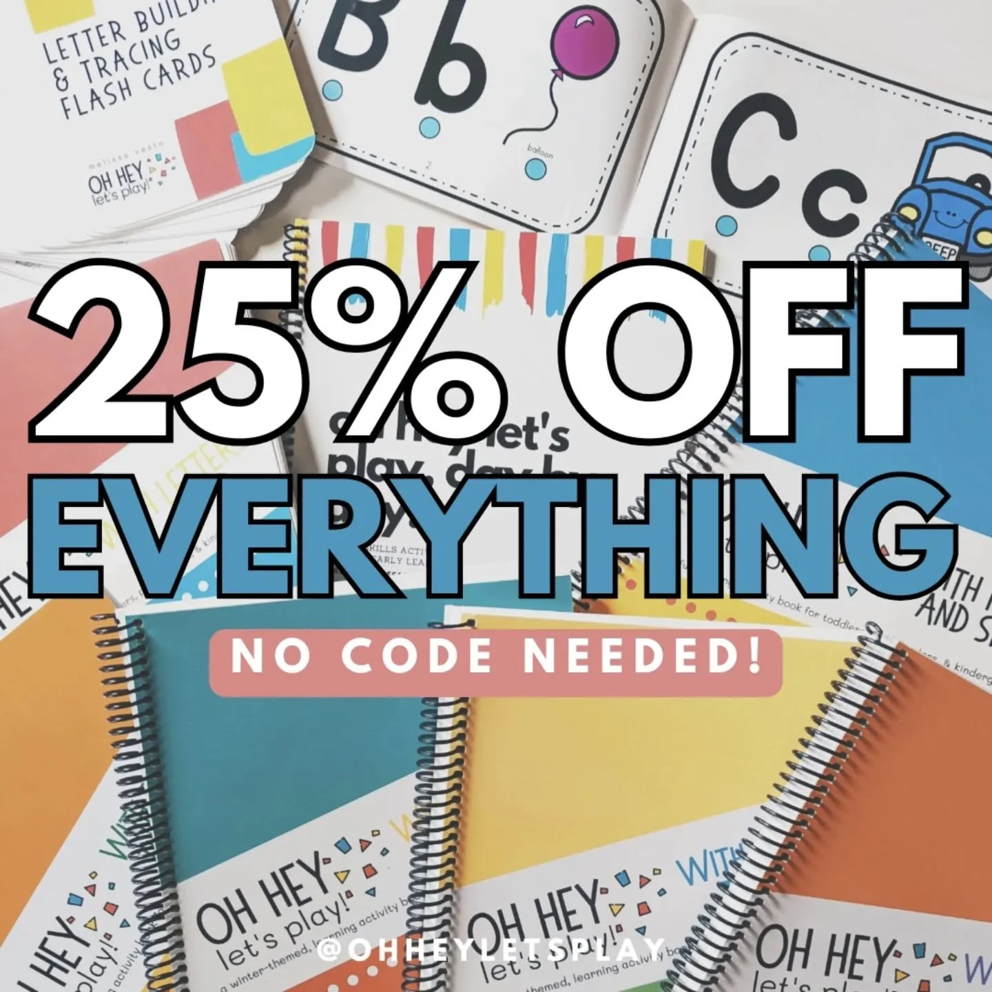 Black Friday is HERE!👇🏼
&bull;
Everything in my shop is 25% off &mdash; no code needed!
✨ Reusable, wipe-clean seasonal activity books
✨ Reusable, wipe-clean letters &amp; numbers activity books
✨ Printable PDFs
✨ + Even my Digital Learning Journal