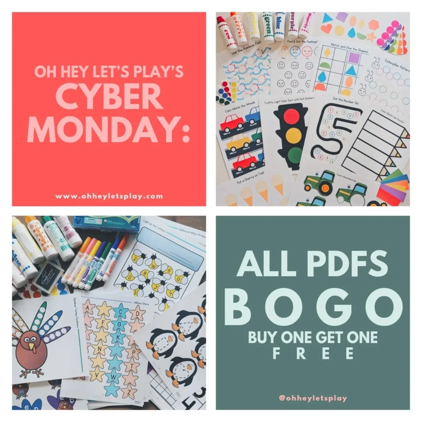 Buy one PDF, get one FREE!💥
&bull;
Today only &mdash; your favorite printable learning activities are ready to mix and match, download, and print!
&bull;
Comment &quot;BOGO&quot; for the link to shop!
&bull;
&bull;
&bull;
#printablesforkids #printab