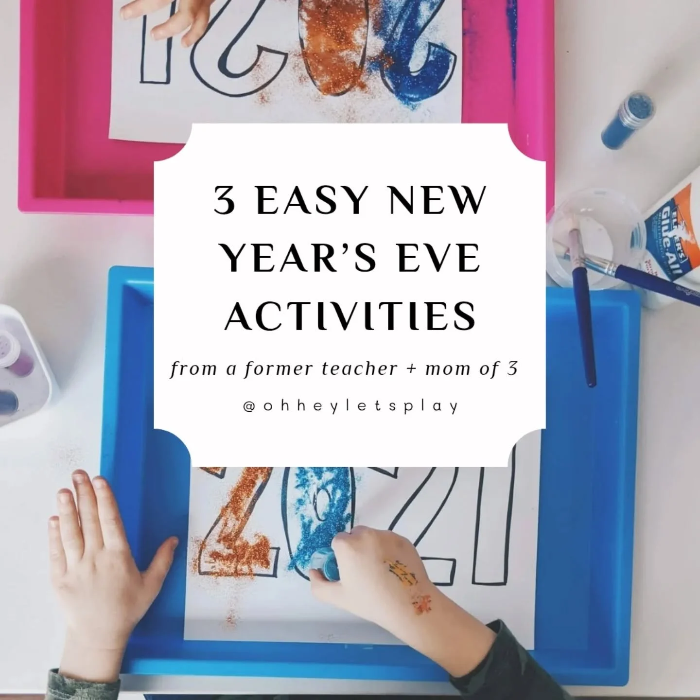 3 EASY New Year&rsquo;s Eve activities you can set up in just a few minutes!🎉And we'll all just ignore that these photos are from 2021.😉
&bull;
These activities are simple, fun, and use things you probably already have at home:
&bull;
🎈 countdown 