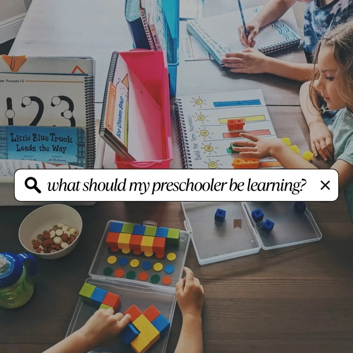 As a former preschool &amp; kindergarten teacher, I want you to know this:
&bull;
Letters and numbers are not actually the main focus for a preschooler.
&bull;
When teaching preschool, I worked with lots of children who were all at different levels a