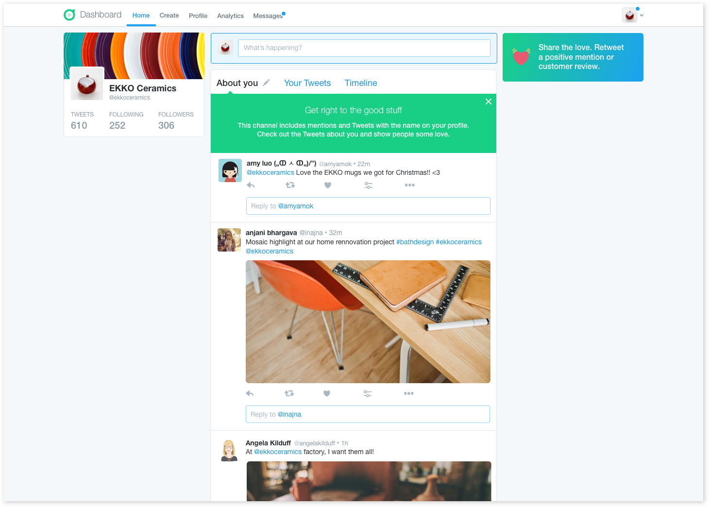 The “About you” feed captures all direct and non-direct mentions of your account.