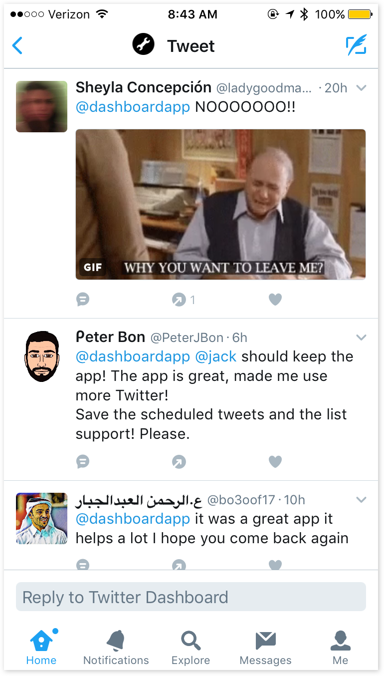 People are sad to see Dashboard go.